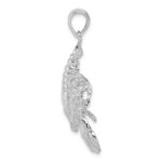De-Ani Sterling Silver Rhodium-Plated Polished Moveable Lobster Pendant - Image 2
