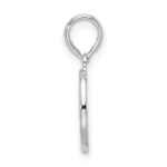 De-Ani Sterling Silver Rhodium-plated Polished and Textured Fleur de Lis Small Oval Pendant - Image 2