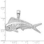 De-Ani Sterling Silver Rhodium-Plated Polished Mahi-Mahi Fish Pendant - Image 4