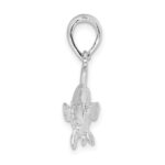De-Ani Sterling Silver Rhodium-Plated Polished 3D Red Fish Pendant - Image 2