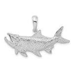 De-Ani Sterling Silver Rhodium-Plated Polished Tarpon Fish Pendant