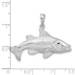 De-Ani Sterling Silver Rhodium-Plated Polished Red Fish Pendant - Image 4