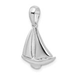 De-Ani Sterling Silver Rhodium-Plated Polished Sailboat Pendant - Image 4