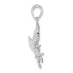 De-Ani Sterling Silver Rhodium-Plated Polished Stone Crab Pendant - Image 2