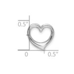 De-Ani Sterling Silver Rhodium-plated Polished Heart Slide - Image 4