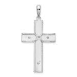 De-Ani Sterling Silver Rhodium-Plated Polished and Satin Crucifix Pendant - Image 4