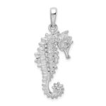 De-Ani Sterling Silver Rhodium-Plated Polished 3D Sea Horse Pendant - Image 4
