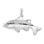 De-Ani Sterling Silver Rhodium-Plated Polished Red Fish Pendant - Image 4