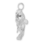 De-Ani Sterling Silver Rhodium-Plated Jumping Bass Fish Pendant - Image 2