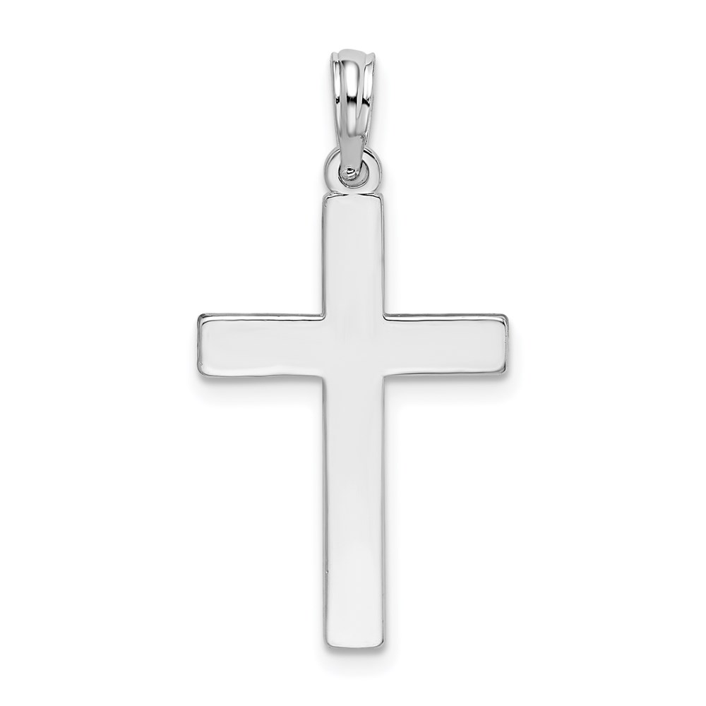 QC10182.jpg De-Ani Sterling Silver Polished Flat Latin Cross Pendant - Image 1