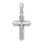 De-Ani Sterling Silver Rounded Cross with Frame Pendant