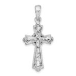 De-Ani Sterling Silver Rhodium-Plated with X-Center Budded Cross Pendant - Image 4