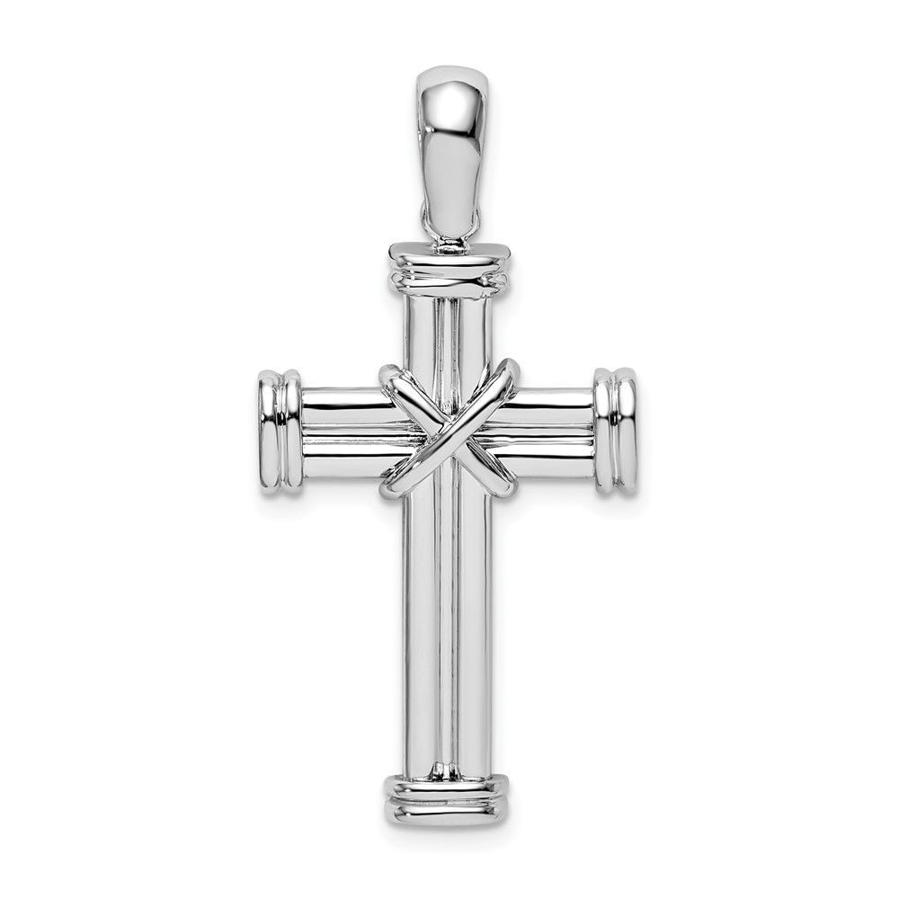QC10188.jpg De-Ani Sterling Silver with Endcaps and X-Center Latin Cross Pendant - Image 1