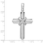 De-Ani Sterling Silver Small Rounded X-Center with Frame Cross Pendant - Image 3