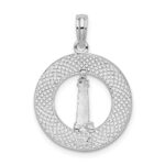 De-Ani Sterling Silver Rhodium-Plated Mystic Connecticut Circle with Lighthouse Pendant - Image 4
