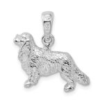 De-Ani Sterling Silver Rhodium-Plated 3D Cavalier King Charles Spaniel Pendant - Image 4