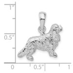 De-Ani Sterling Silver Rhodium-Plated 3D Cavalier King Charles Spaniel Pendant - Image 3