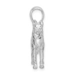 De-Ani Sterling Silver Rhodium-Plated Textured 3D Siberian Husky Pendant - Image 2