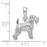 De-Ani Sterling Silver Rhodium-Plated Textured 3D Welsh Terrier Pendant - Image 3