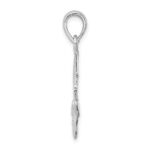 De-Ani Sterling Silver Rhodium-plated Polished 3D Anchor and Rope Pendant - Image 2