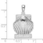 De-Ani Sterling Silver Rhodium-Plated Polished St. Thomas Scallop Shell Pendant - Image 3