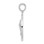 De-Ani Sterling Silver Rhodium-Plated St. Thomas Circle with Dolphins Pendant - Image 2