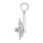 De-Ani Sterling Silver Rhodium-Plated Polished Moveable 3D Propeller Pendant - Image 2