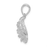 De-Ani Sterling Silver Rhodium-Plated Textured Oyster Shell Pendant - Image 2