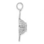 De-Ani Sterling Silver Rhodium-Plated Polished 3D Round Basket Pendant - Image 2