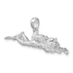 De-Ani Sterling Silver Rhodium-Plated Polished 3D Male Scuba Diver Pendant - Image 5