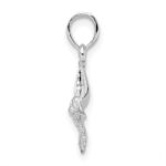 De-Ani Sterling Silver Rhodium-Plated Polished Hummingbird Pendant - Image 2