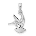 De-Ani Sterling Silver Rhodium-Plated Polished Hummingbird Pendant - Image 4