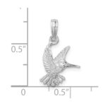 De-Ani Sterling Silver Rhodium-Plated Polished Hummingbird Pendant - Image 3