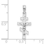 De-Ani Sterling Silver Rhodium-Plated Polished Byzantine Crucifix Pendant - Image 3