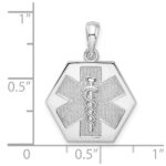 De-Ani Sterling Silver Rhodium-Plated Polished Caduceus Hexagon Disc Pendant - Image 3