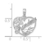 De-Ani Sterling Silver Rhodium-plated #1 Grandma in Heart Pendant - Image 3