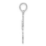 De-Ani Sterling Silver Rhodium-Plated Scalloped Edge Cut-Out Cross Pendant - Image 2