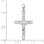 De-Ani Sterling Silver Rhodium-Plated Polished Latin Crucifix Pendant - Image 3