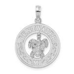 De-Ani Sterling Silver Rhodium-Plated Pentwater Michigan Circle with Turtle Pendant - Image 2