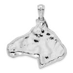 De-Ani Sterling Silver Rhodium-Plated Polished Large Horse Head Pendant - Image 4