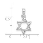 De-Ani Sterling Silver Rhodium-plated Polished 3D Cut-Out Star of David Pendant - Image 3