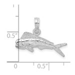 De-Ani Sterling Silver Rhodium-Plated Polished Mahi-Mahi Fish Pendant - Image 3