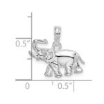 De-Ani Sterling Silver Rhodium-Plated Polished Elephant Pendant - Image 3