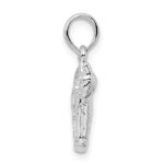De-Ani Sterling Silver Rhodium-Plated Textured 3D Cat with Arched Back Pendant - Image 2