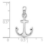 De-Ani Sterling Silver Rhodium-Plated Polished 3D Anchor Pendant - Image 3