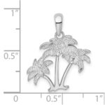 De-Ani Sterling Silver Rhodium-Plated Polished Palm Trees Pendant - Image 3
