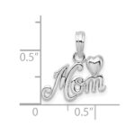 De-Ani Sterling Silver Polished Mom with Heart Pendant - Image 3