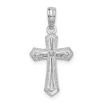 De-Ani Sterling Silver Rhodium-plated Polished Beaded Passion Cross Pendant - Image 4