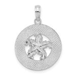 De-Ani Sterling Silver Rhodium-Plated Ocean City Maryland Circle with Starfish Pendant - Image 4