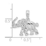 De-Ani Sterling Silver Rhodium-Plated Polished 3D Elephant Pendant - Image 3